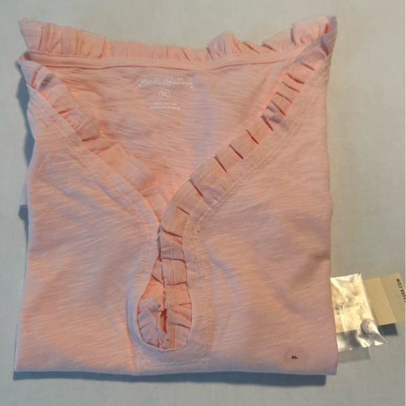Eddie Bauer Women’s Keyhole Light Pink Shirt NWT XL - Picture 2 of 6